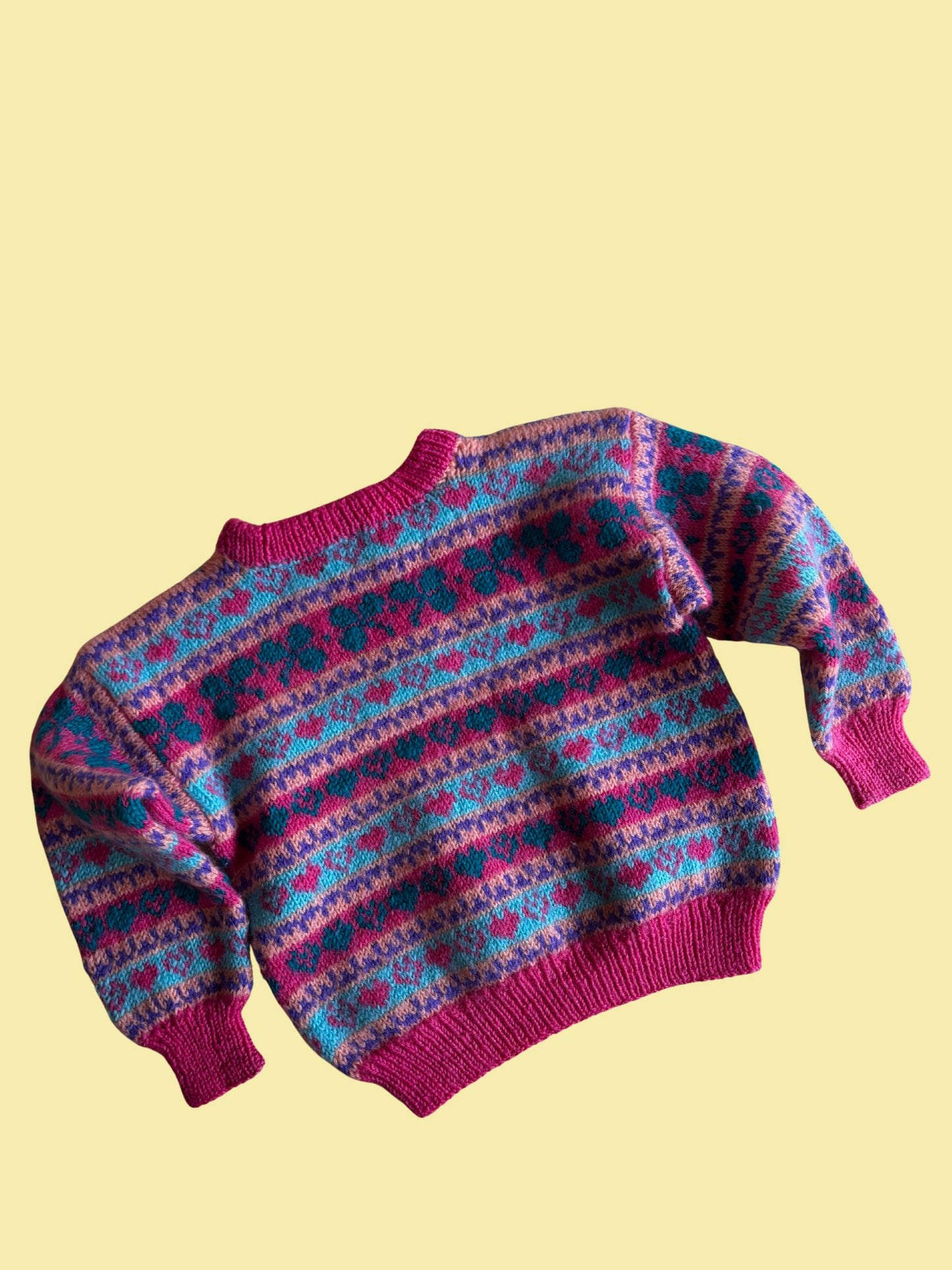 Knitted Heart Sweater Age 3-4 Years