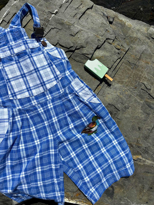 Blue Checkered Overalls Age 3-4 Years