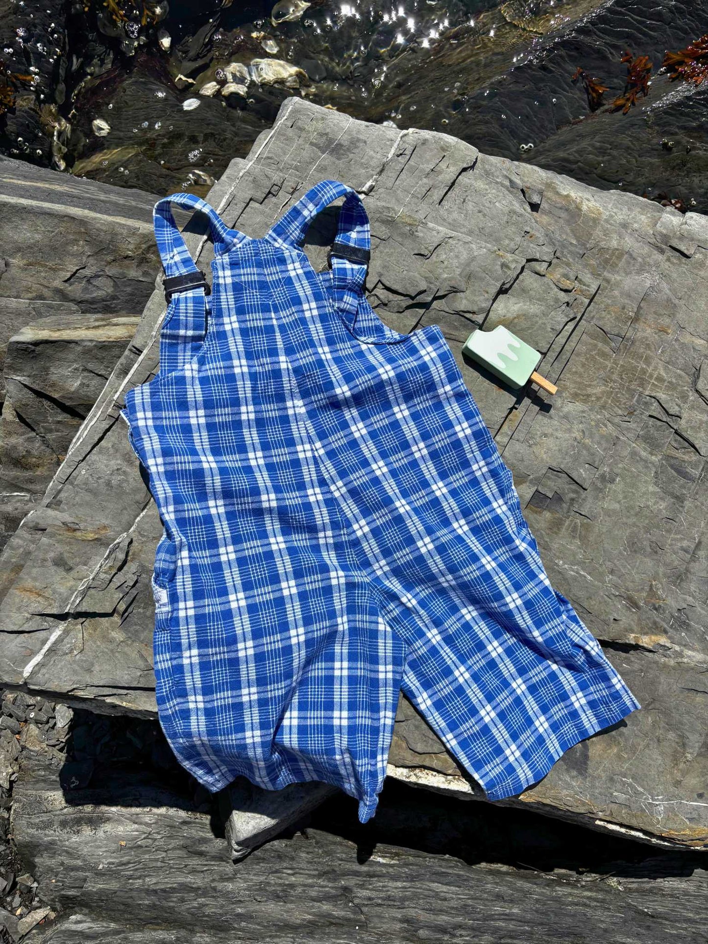 Blue Checkered Overalls Age 3-4 Years