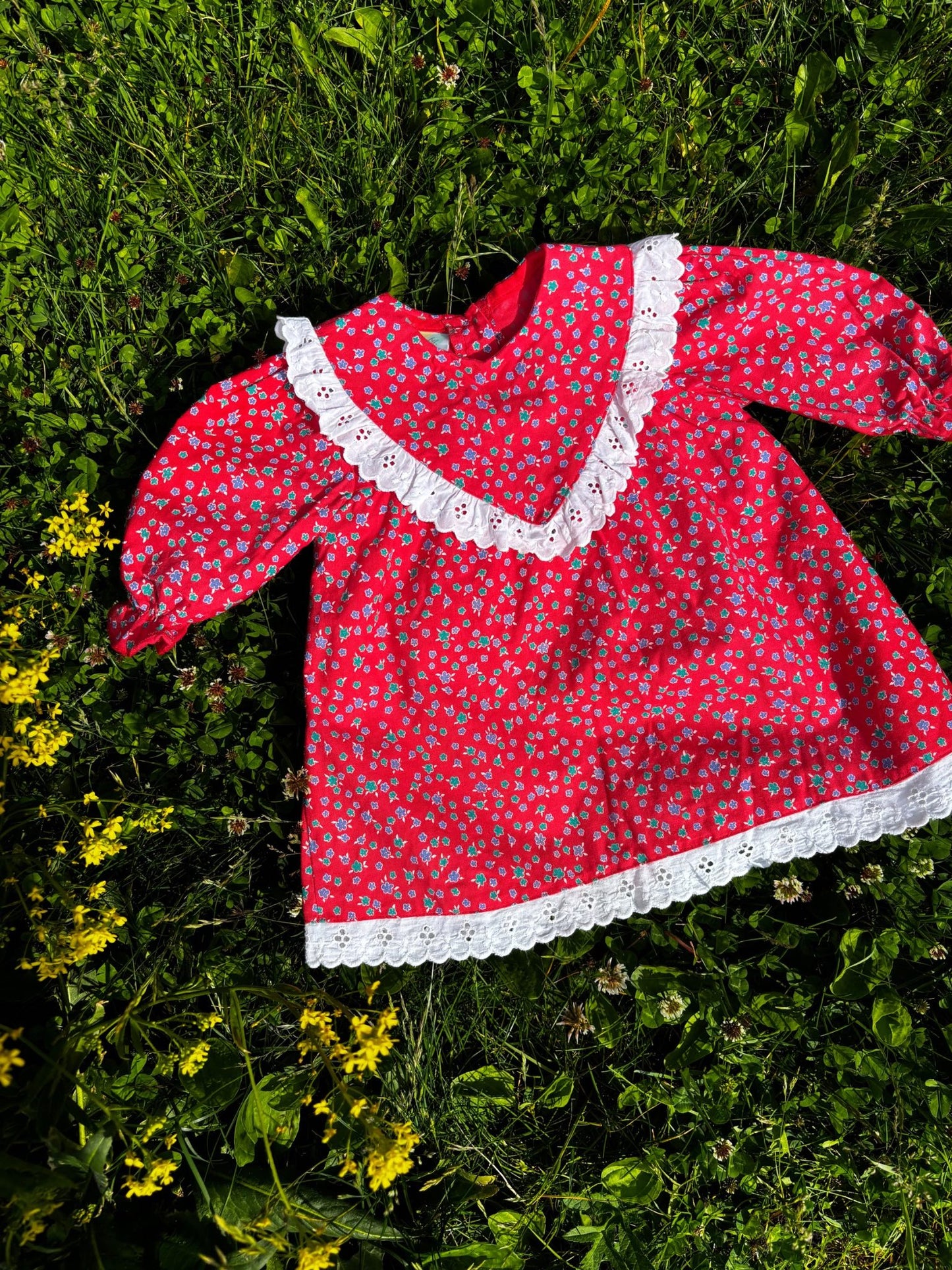 Red Flower Dress Age 6-9 Months