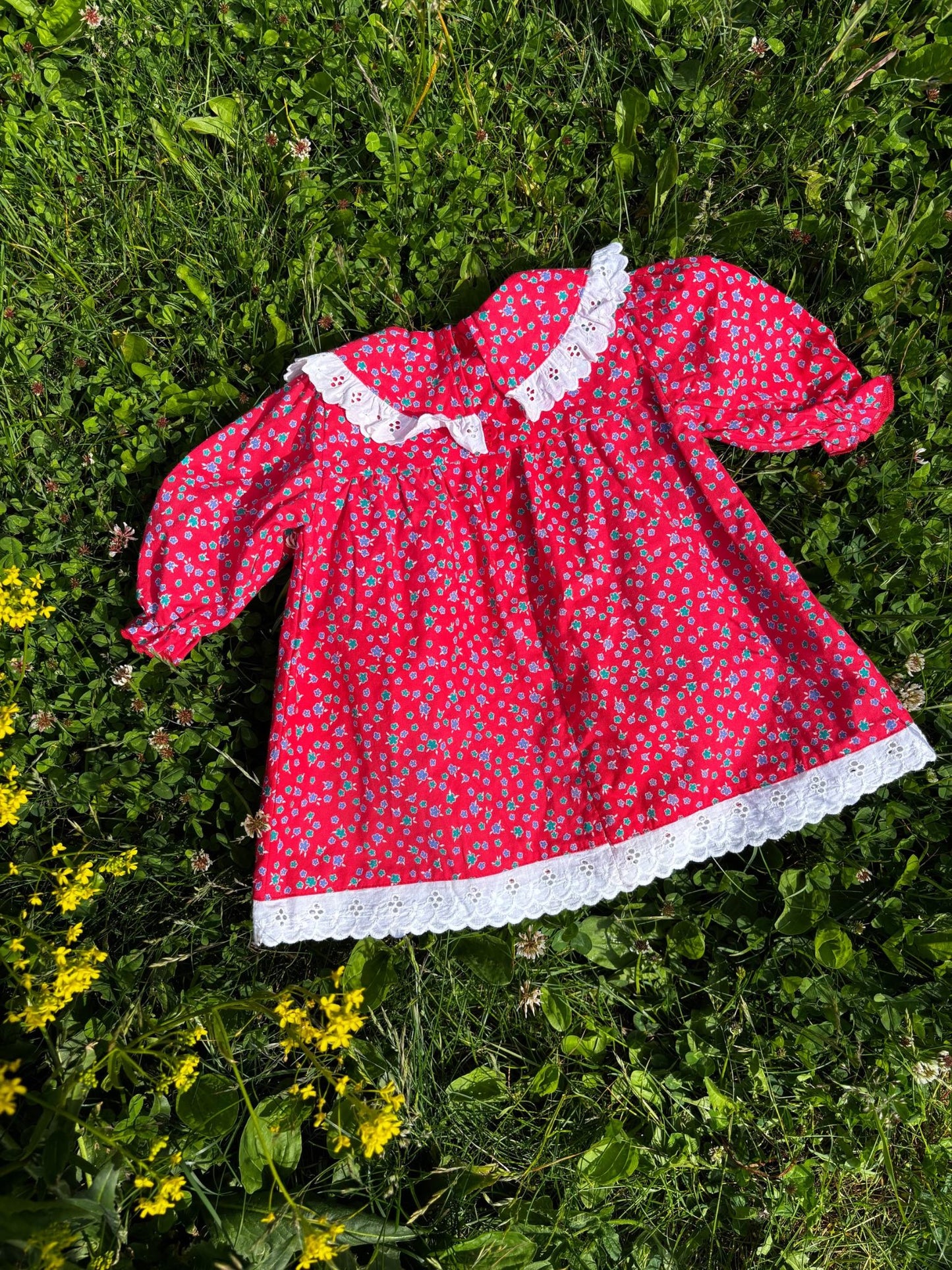 Red Flower Dress Age 6-9 Months