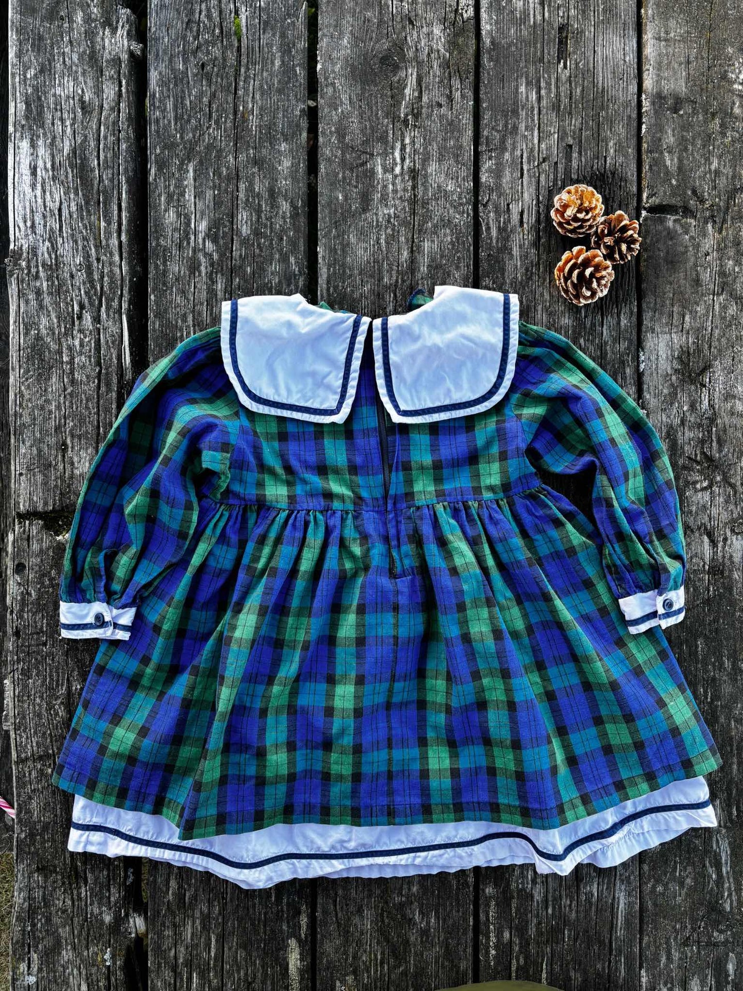Green & Blue Tartan Dress Age 2-3 Years