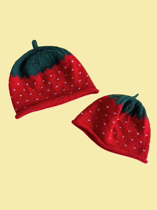 Knitted Strawberry Hat