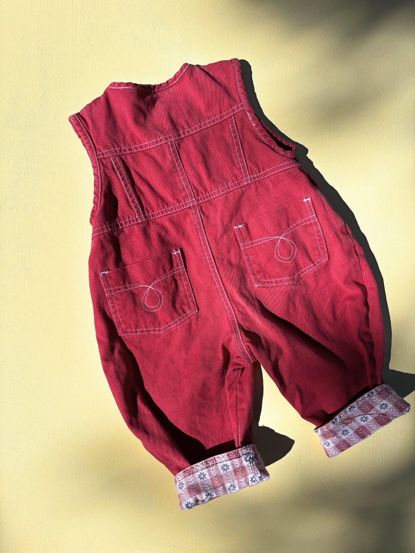 Red Denim Overalls Age 12 Months