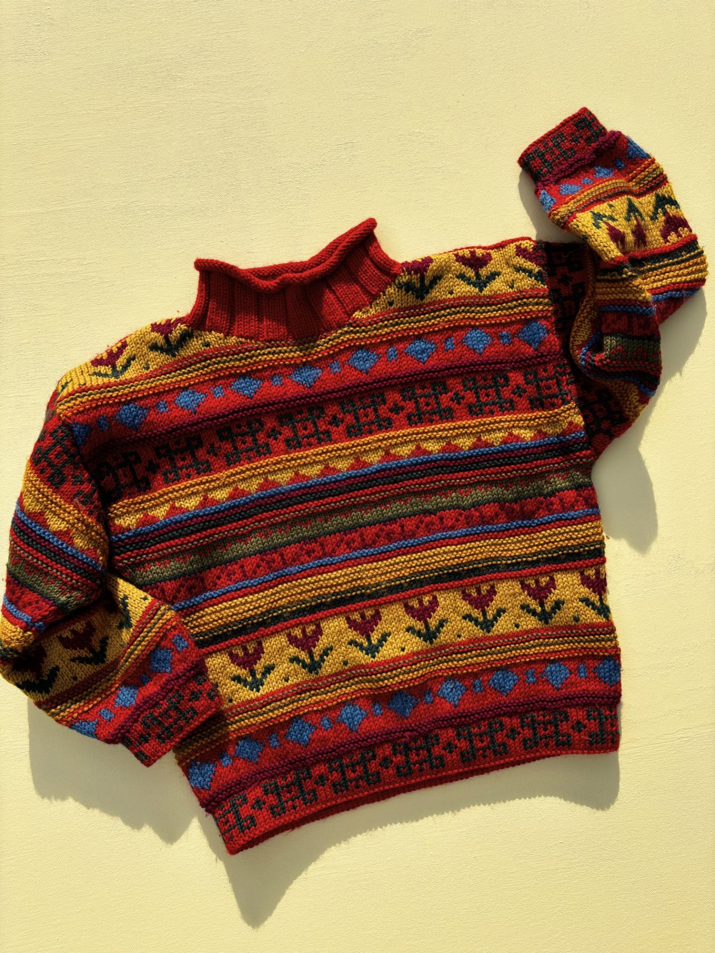 Knitted Flower Sweater Age 4-6 Years