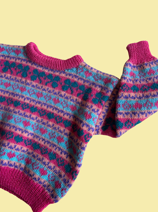 Knitted Heart Sweater Age 3-4 Years