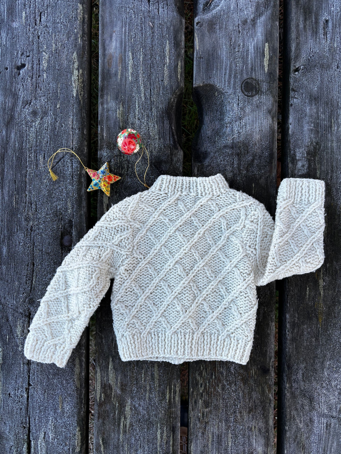 Knitted Flower Cardigan Age 9-12 Months