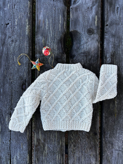 Knitted Flower Cardigan Age 9-12 Months