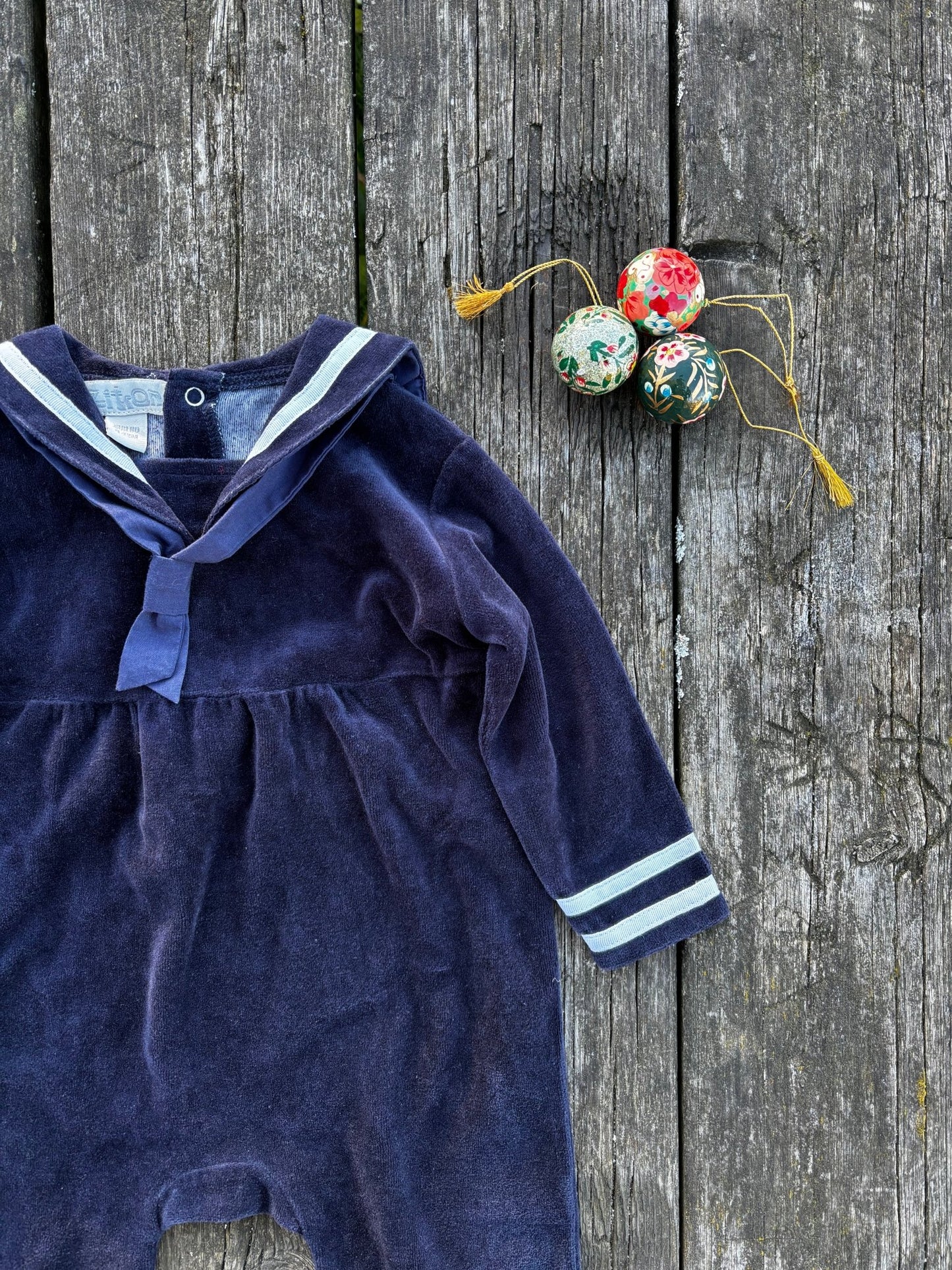 Navy-blue Sailor Romper Age 9-12 Months