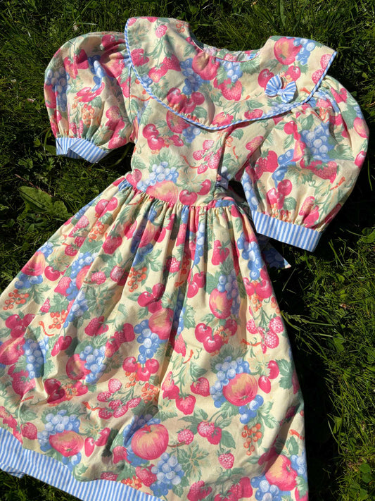 Puff Sleeve Fruit Dress Age 7 Years