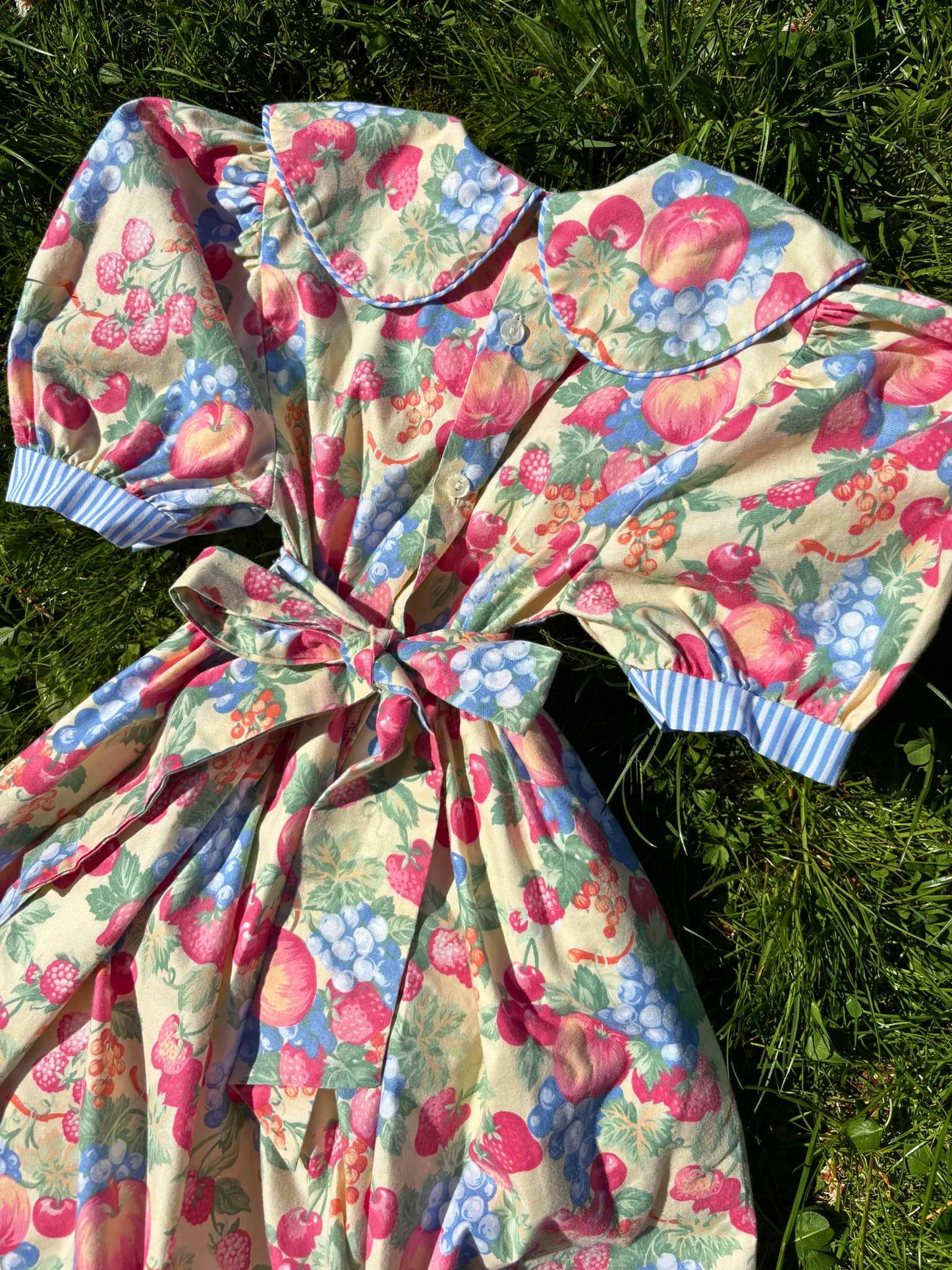 Puff Sleeve Fruit Dress Age 7 Years