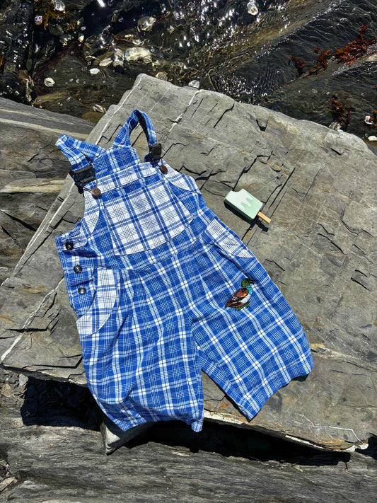 Blue Checkered Overalls Age 3-4 Years