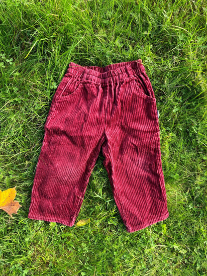 Burgundy Corduroy Trousers Age 2 Years