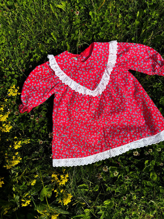 Red Flower Dress Age 6-9 Months