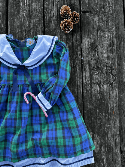Green & Blue Tartan Dress Age 2-3 Years