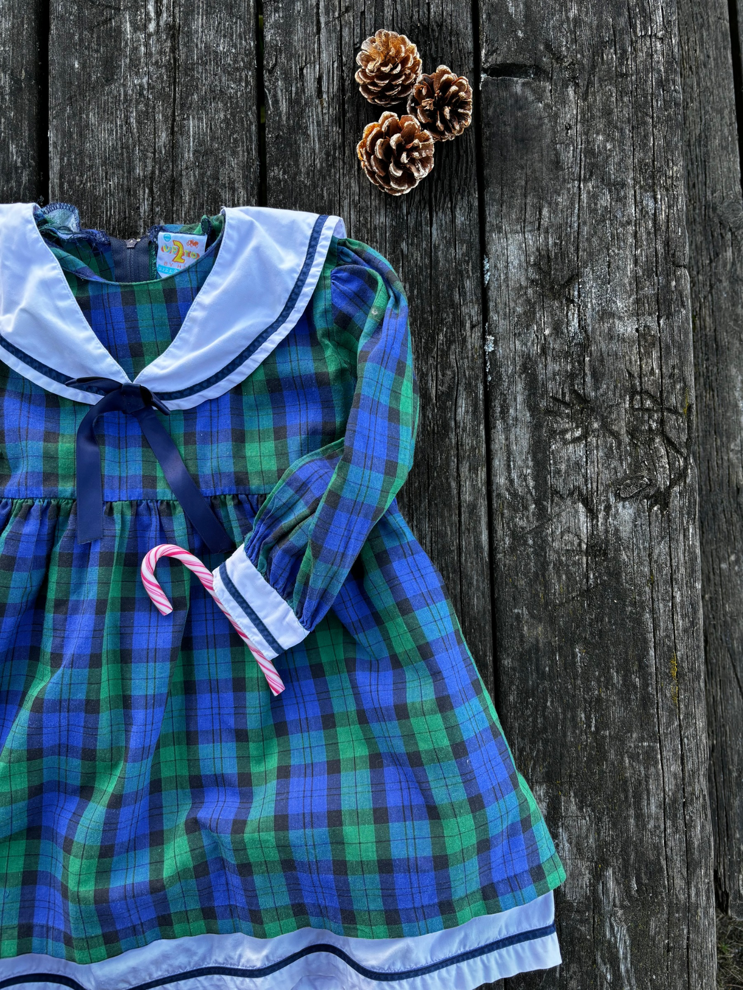 Green & Blue Tartan Dress