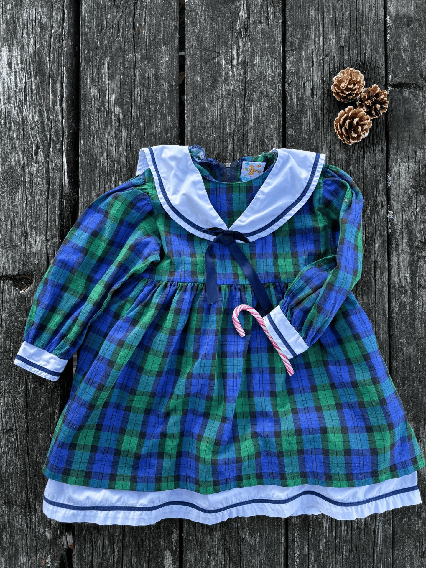 Green & Blue Tartan Dress Age 2-3 Years
