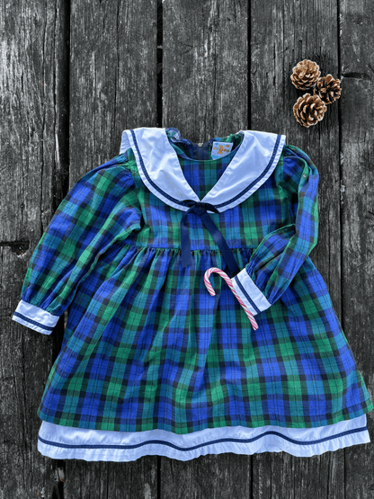 Green & Blue Tartan Dress Age 2-3 Years