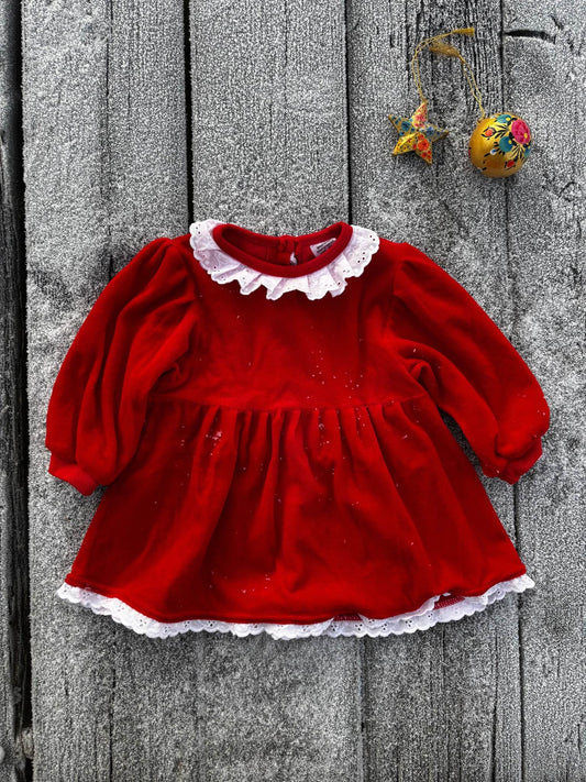 Red Velour Christmas Dress