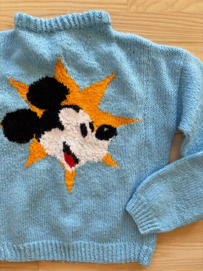 Handknitted Mickey Mouse Sweater Age 6-9 Years