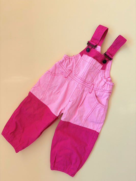 Pink Denim Overall Age 12-18 Months