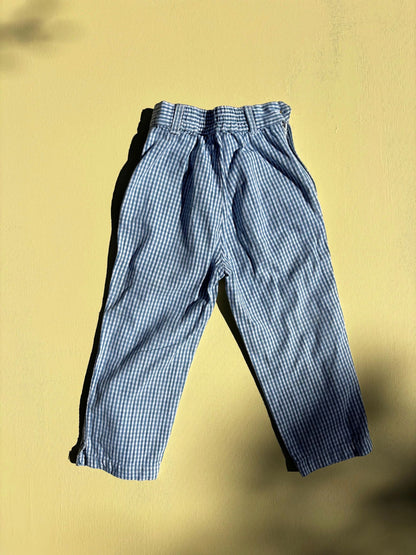 Blue Gingham Trousers Age 2-3 Years