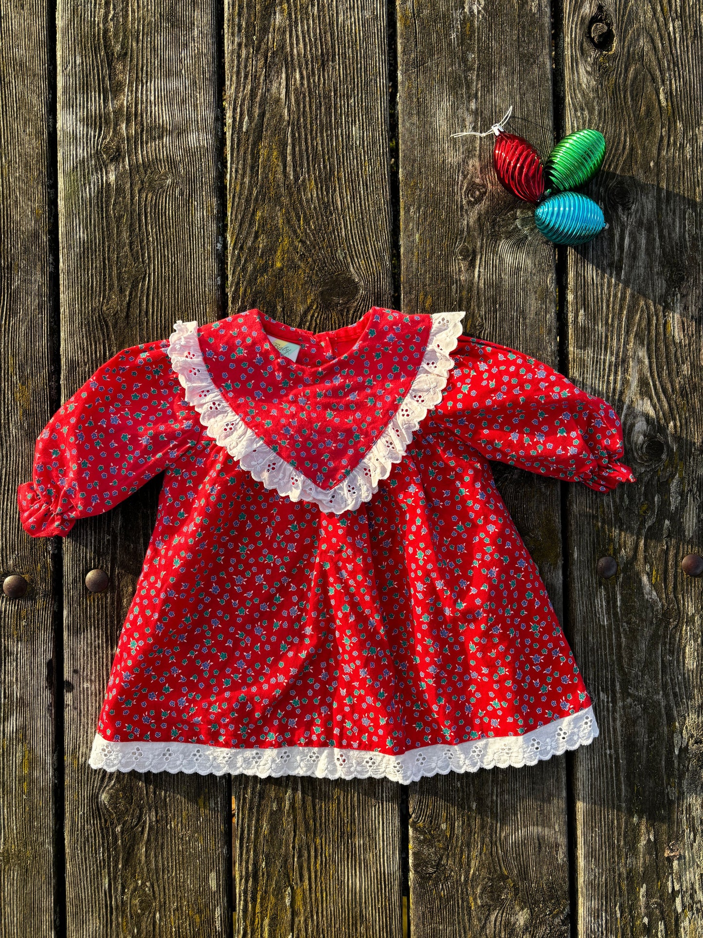 Red Flower Dress Age 6-9 Months