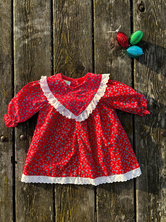 Red Flower Dress Age 6-9 Months