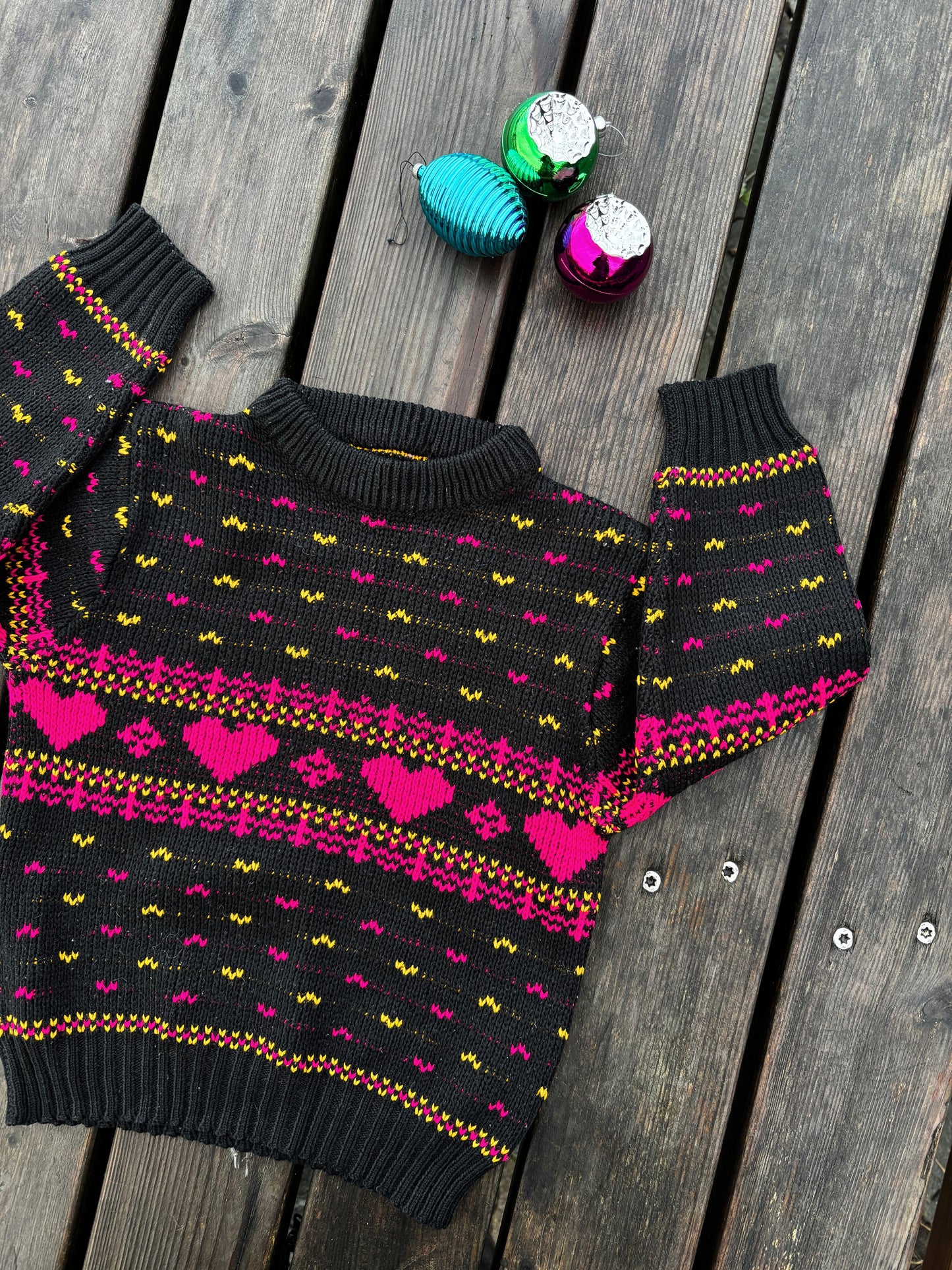 Knitted Heart Sweater Age 5 Years