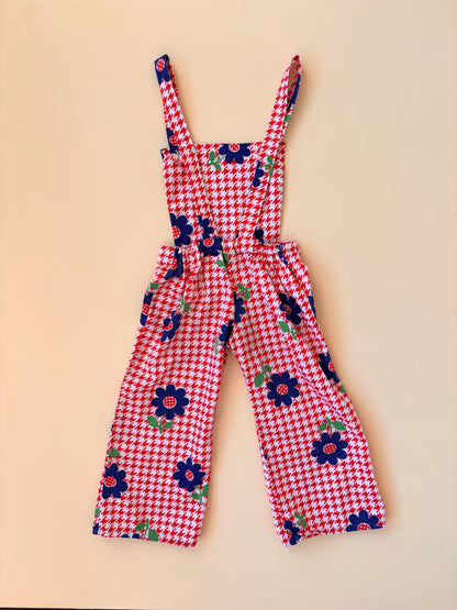 80s Flower Overalls Age 2 Years