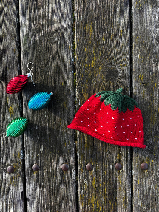 Knitted Strawberry Hat