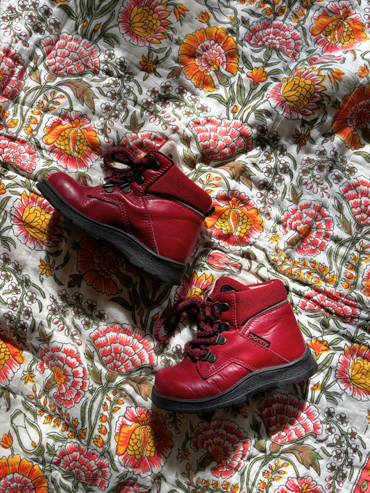 Red Leather Boots Size 24