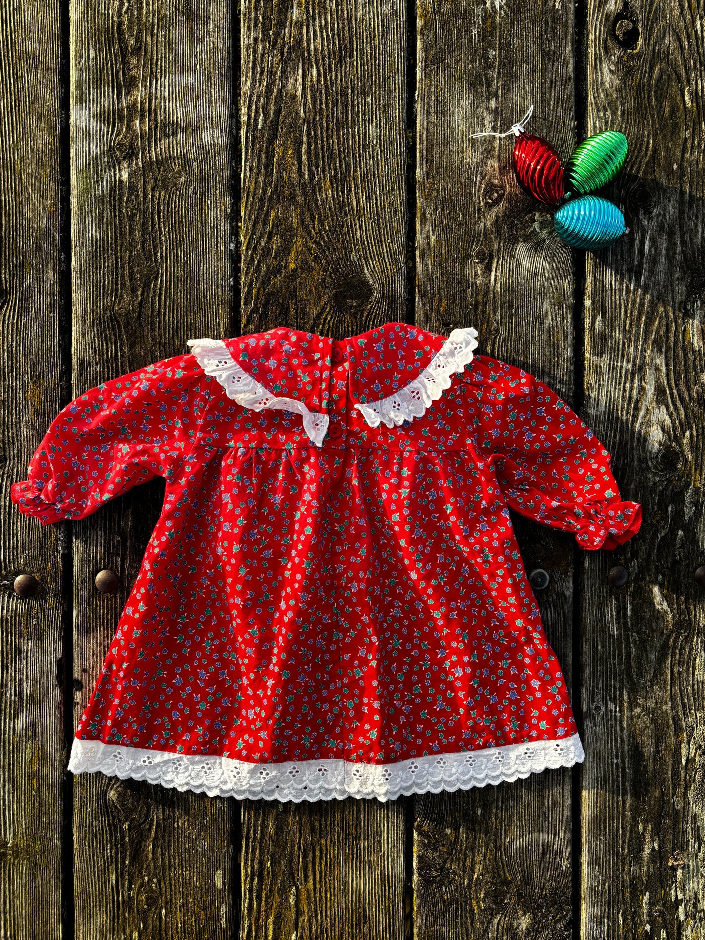 Red Flower Dress Age 6-9 Months