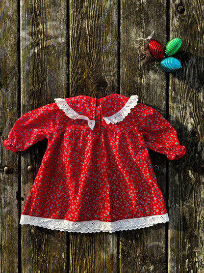 Red Flower Dress Age 6-9 Months
