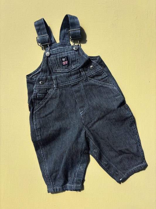 Striped Baby Overalls Age 2-4 Months