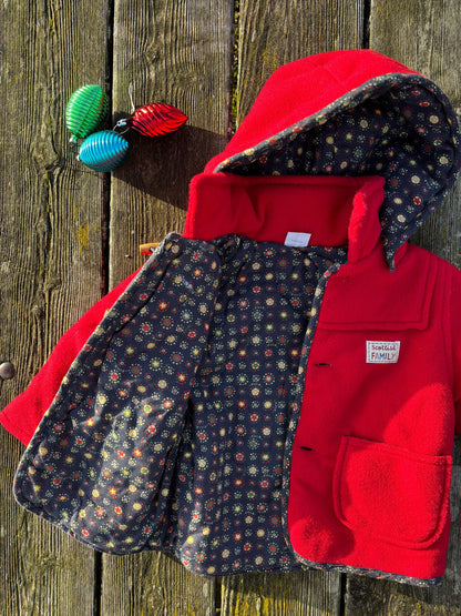Red Duffle Coat Age 1-2 Year