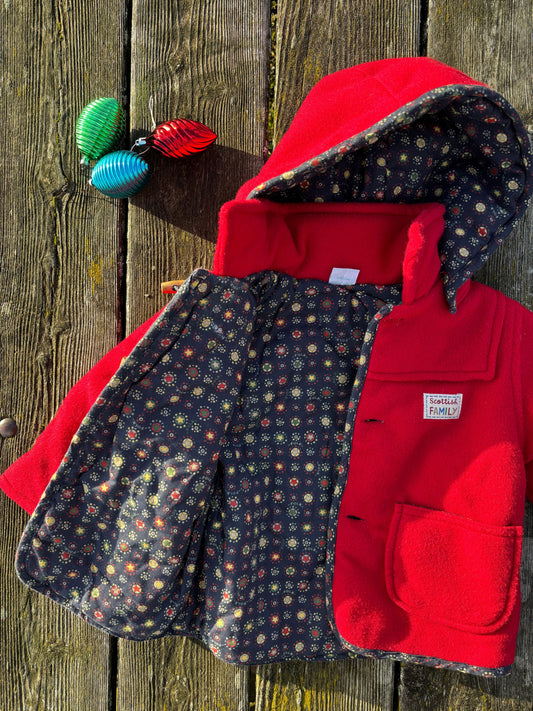 Red Duffle Coat Age 1-2 Year