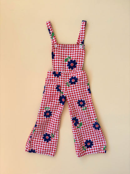 80s Flower Overalls Age 2 Years