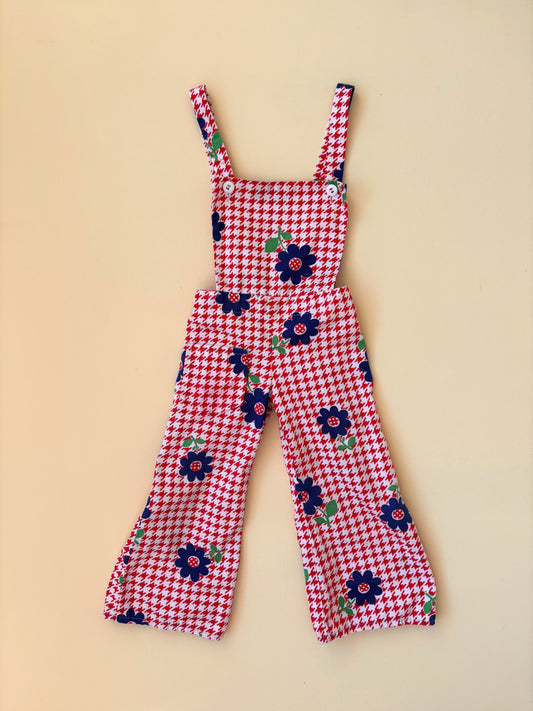 80s Flower Overalls Age 2 Years