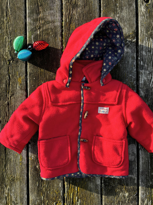 Red Duffle Coat Age 1-2 Year