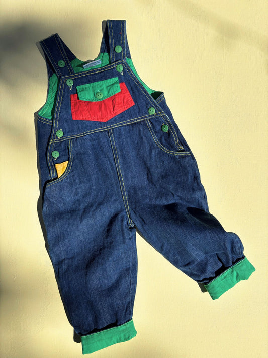 Color Block Overalls Age 18- 24 Months